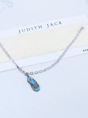 Judith Jack Sterling Silver Beach Flip Flop Anklet